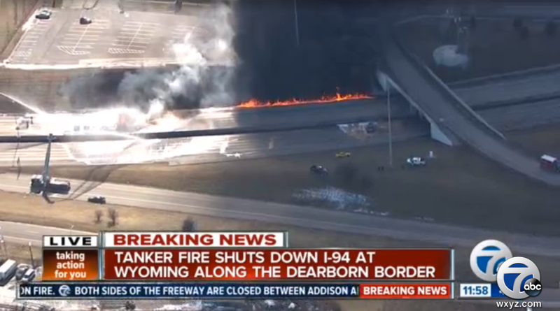Illustration for article titled News Chopper Live-Streamed This Unbelievable Highway Fire In Michigan